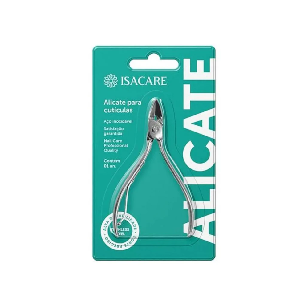 Kit Alicate Cutícula Aço Inoxidável Isacare Personal + Kit Pedicure Descartável 4 Peças Santa Clara 1452