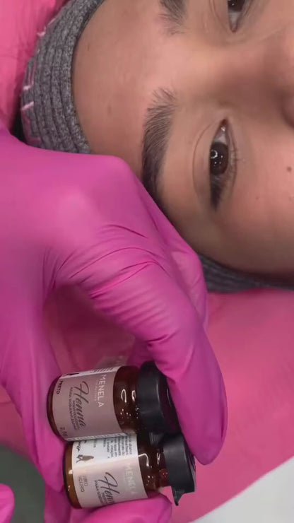 Kit Henna E Fixador Menela Castanho Escuro 2,5g