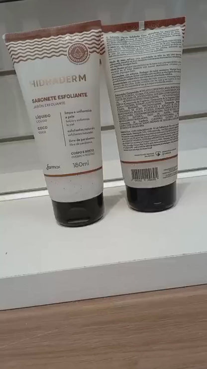Sabonete Líquido Esfoliante Hidraderm Coco 180ml Farmax