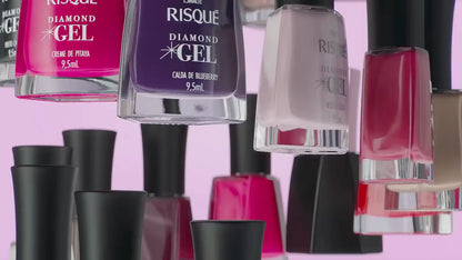 Esmalte Risqué Diamond Efeito Gel Vermelho Rubi 9,5ml