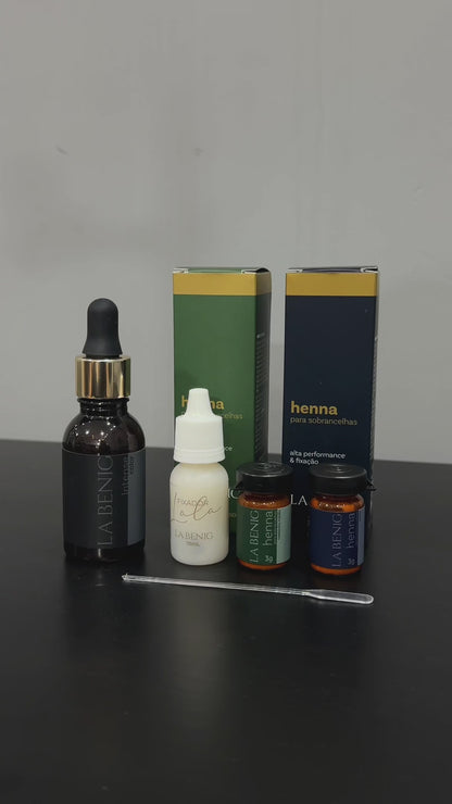 Kit La Benig Henna E Fixador Profissional 1,5g Preto