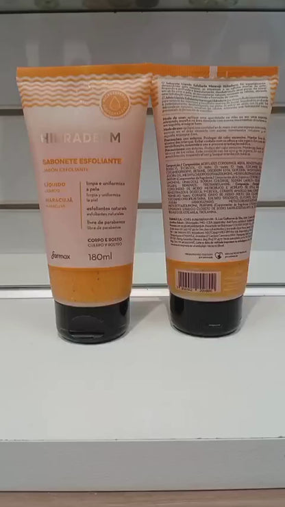 Sabonete Líquido Esfoliante Hidraderm Maracujá 180ml Farmax