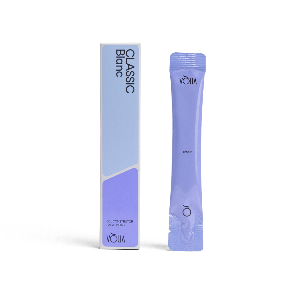 Kit Gel Refil Sachê Vòlia 14g  Classic Blanc + Pote Eco Vòlia 30g Azul Celeste